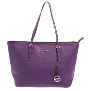 Michael Kors Iris purple leather tote